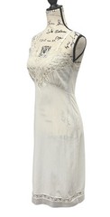 Vintage Ivory with Lace Babydoll Peignoir Nightgown Negligee w/ Shoulder Straps