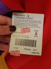CARRIAGE COURT Women’s Small Colorblock Sweatshirt Shirt Red Purple Green NWT