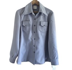 NWT Vintage 1970s DonnKenny Gray Leisure Shirt Jacket Women’s Sz 15/16 Polyester