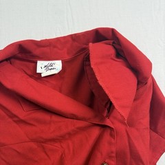 Vintage Wild Party Red Peplum Dress Gold Buttons Cocktail Officewear Sz 11/12