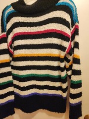 Vintage Gitano 100% Acrylic Striped Multicolored Sweater Long Sleeve Large