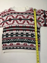 90s ARIELLE Knit Sweater Aztec Long Sleeve Women’s S Mock Neck Vintage