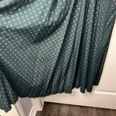 S.L. Fashions Vintage Green Geometric Print Belted Collared Shirt Dress Medium