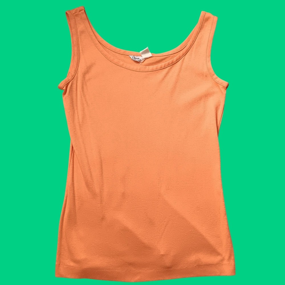 True Vintage Women’s Tank Small Single Stitch Top Orange 1970’s USA Cotton
