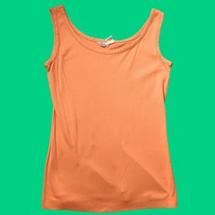 True Vintage Women’s Tank Small Single Stitch Top Orange 1970’s USA Cotton
