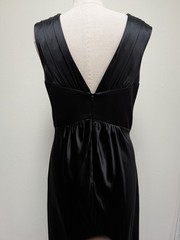 A.B.S. Allen Schwartz Black Satin Evening Gown Maxi Dress Y2K Formal Size 12