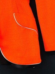 Vintage 1970s red orange jacket, white deadstock NOS Jantzen blazer S