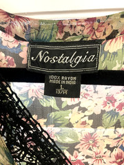 Vintage Nostalgia Sheer Floral Button Up Dress Prairie Cottagecore Style Large