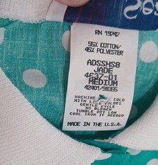 VTG 3 Womens Land’n Sea Pnk Grn Blu Polka Dot Sz M Polo Shirts Short Sleeve USA