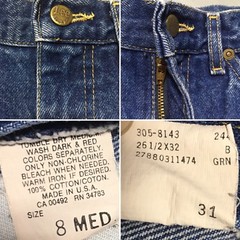 Vintage Lee Jeans High Waist Made In USA 8 Med 26 1/2” Waist Lee Riders 80s 90s