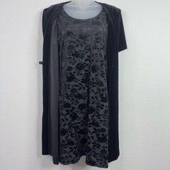 Another Thyme Dress Women 8P Black Floral Velvet Burnout VTG 90s Y2K Goth Witchy