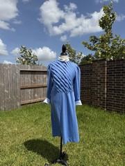 The Shirtdress Sears Blue & White Collared Long Sleeve Shift Dress Petite 14P