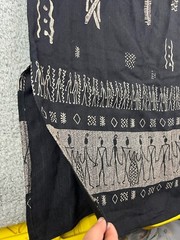 Vintage Maxi Dress 10 Tribal Hieroglyphics Egyptian Boho First Option Aztec USA
