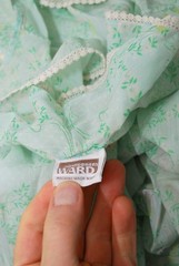 60s Floral Nightgown (S) small mint green vintage Montgomery Ward cottage lolita