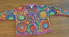 90’s Vintage Colorful Grandma Crochet Long Sleeve Sweater