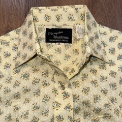 Vtg Champion Western Shirt Womens Pearl Snap Floral Rockabilly Disco NOS 70s 12