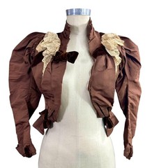Antique Bodice With Puffed Sleeves at Shoulders Lace Trim Circa Mid-Late 1800’s
