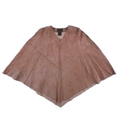 Brandon Thomas Women’s L Poncho Pink Suede Leather V-Neck Western Vintage