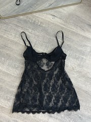 Vintage Victoria’s Secret Very Sexy Black Lace Underwire Push Up Teddy Cami XS