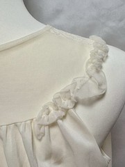 Vintage 1970s Lingerie Sheer Bow Tulle Dress Italy