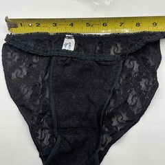 NWT Vintage Sears Kiki Black Panties Lace One Size Fits All Nylon Underwear