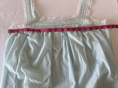 Vintage Nightgown 1970s 1980s Dress Lace pale blue Eyelet beachy Med Large READ