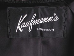 Vintage 50s Karakul Lamb Swing Coat w/ White Mink Trim Kaufmann’s Jet Black Sz M