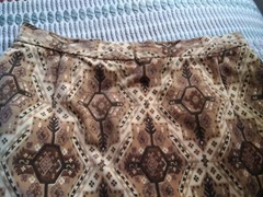 70,S AYWON Patterned Velvet Midi Skirt In Brown/ Cream.Waist70cm,Hip 95 Cm.Looks