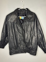 Vintage G3 Leather Fashions Oversized Highneck Jacket Size Small Made In USA