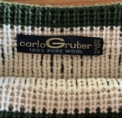 Vintage 1950s Carlo Gruber Wool Snow Ski Lodge Sweater Austria Boatneck Sz M
