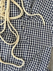 VTG 70s Gunne Sax Gingham Maxi Prairie Dress Juliet Sleeves Cottagecore