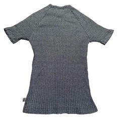 Vintage YMLA Shirt Womens M Tight Fitting Gray Ribbed USA Polyester Cotton