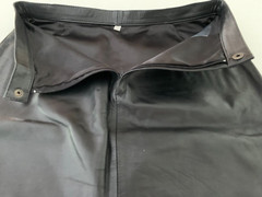 VTG HANDMADE Black Skirt 100% Genuine Leather Back Zipper Vent Made in Argentina