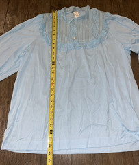 VTG Texsheen Pajama Set Lace Blue Nylon Sz 40 Pants & Top Lingerie EUC B15