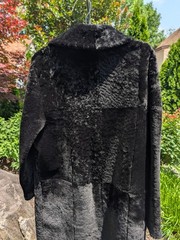 BLACK Sheepskin FULL LENGTH COAT LARGE Shearling