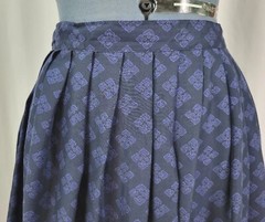 Vintage Michelle Stuart Blue & Black Skirt w Colorful Border Size 8