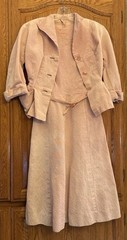 Vintage 50s Pink Handmade Suit Dress Set with Matching Jacket Bolero Size XS