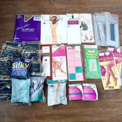Lot of 26 Vintage Hosiery Nylons Pantyhose Thigh Knee High Mixed Brands & Sizes