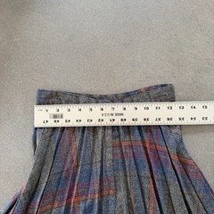 Vintage 50s 60s Pleated Plaid Wool Skirt School Academia Preppy Womens 9-10
