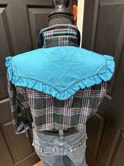 Vintage Women’s Kenny Rogers Western by Karman Shirt Plaid Sz 17/18 Snap Buttons