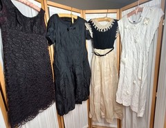 Lot Of 4 Vtg 30s 40s 50s Dresses Seamstress Special TLC Repair Study AS IS
