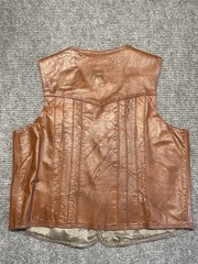 VTG Rustic Genuine Leather Vest Large (42) Mexico Cowboy Ranch Style Motorcycle