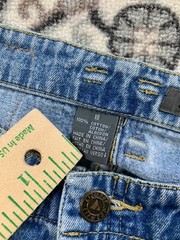 VINTAGE 1990s Y2K LizWear Denim Jean Mini Skirt SIZE 10 Mom Retro Cotton Pockets