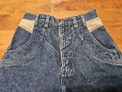 Vintage Wrangler Womens High Waist Bareback Denim Jeans Sz 3/4