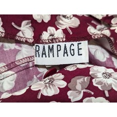 RAMPAGE short sleeve floral print maroon white button down Grunge 1990 dress 7 S