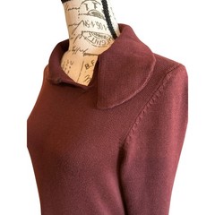 EUC VTG Peruvian Connection Maroon 100% Pima Cotton Sweater Dress Size M Preppy