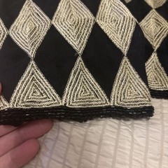 VTG Laurence Kazar Lady Jacket Size XL Gold Black Diamond Silk Beaded NWT