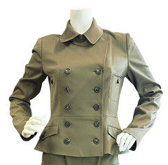 NWOT CHRISTIAN DIOR John Galliano Hourglass Bar Jacket 10 Olive Green Khaki RARE