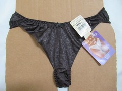 Vtg 1980s Adonna Fantasia Nice n Spicy hi-cut Panties bikini black SZ S embossed