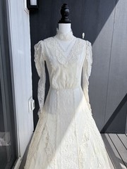 Vtg 70’s Country Elegance California Size 10 Wedding Dress Ivory Lace